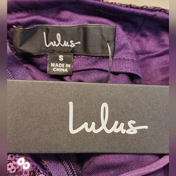 NWT Lulus Purple Sequin Mini Bodycon Dress Size Small - Picture 6 of 8